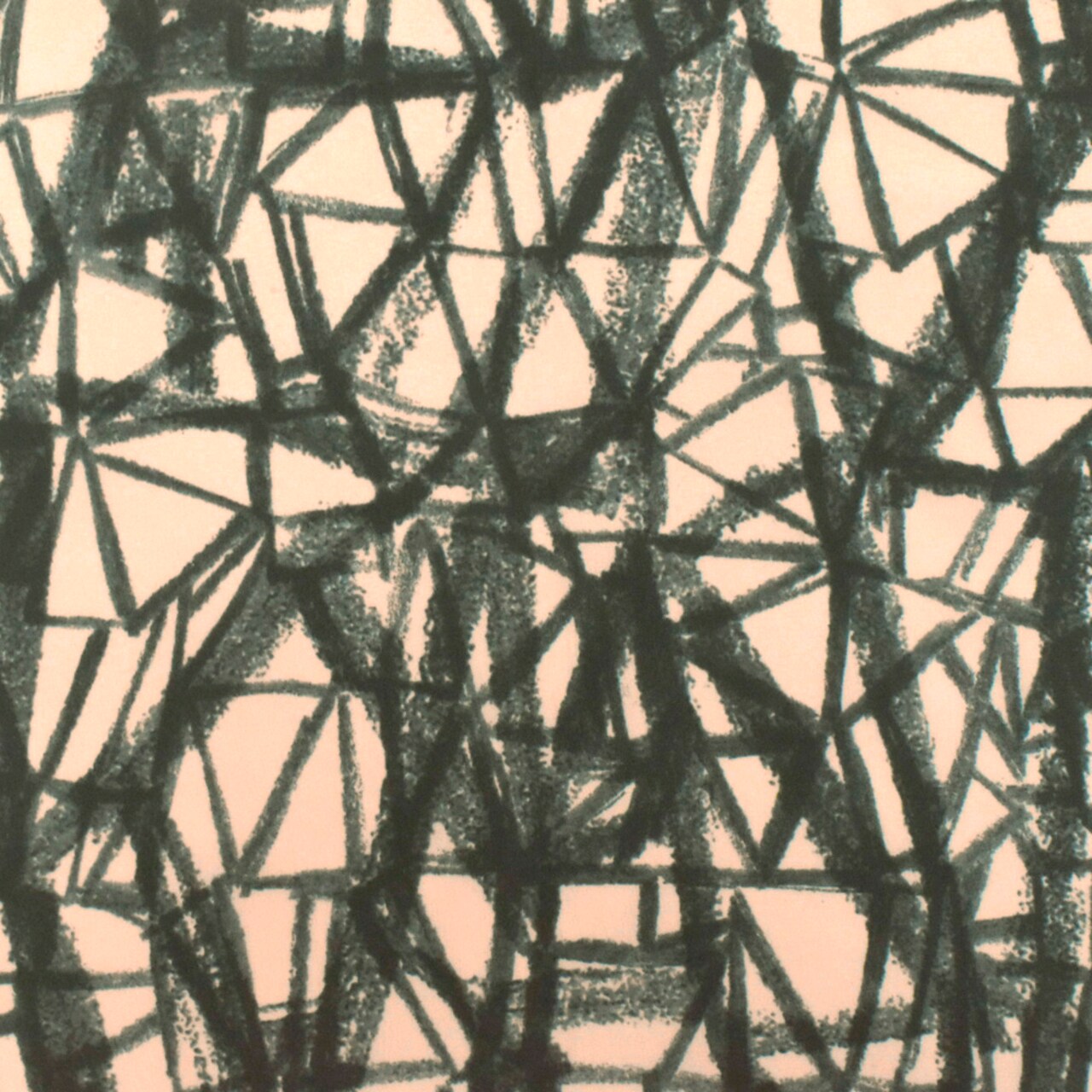 Blush-Gray Famous Designer Abstract Print Silk Crepe De Chine Woven Fabric By the Yard